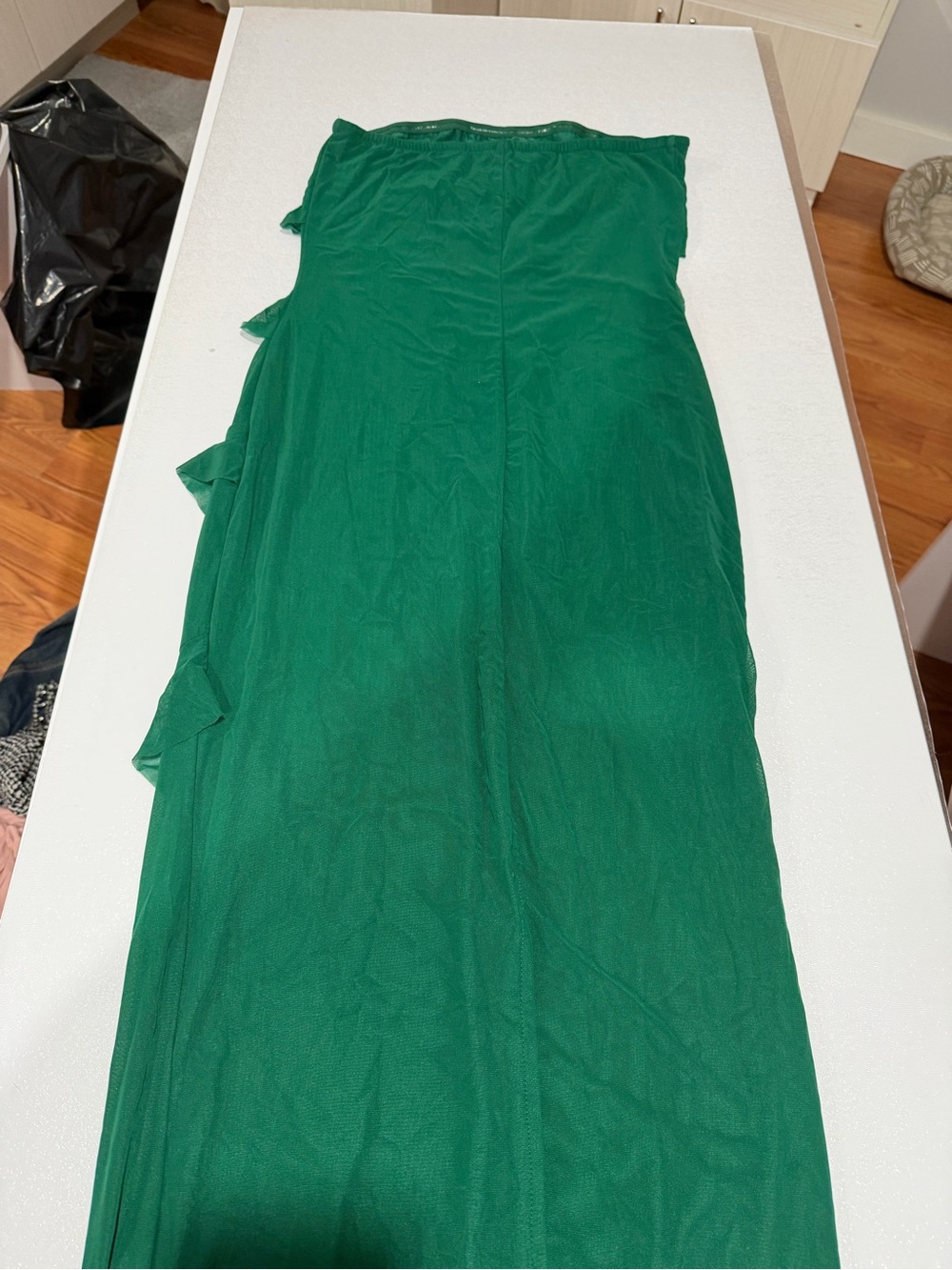 Green Ruffled Maxi Dress - Picture 2 of 4